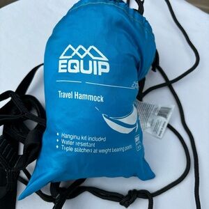 EQUIP Water Resistant Camping Hiking Travel Hammock w/Hanging Kit  9 Foot Length